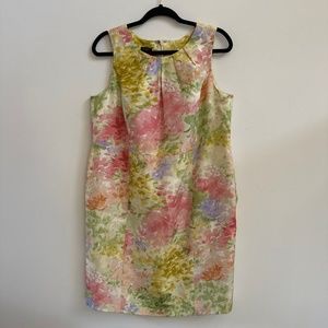 TALBOTS Silk A-Line Floral Petite Dress